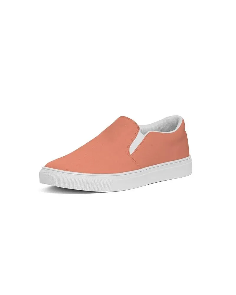 Pastel Red Slip-On Canvas Sneakers | Men's | Bright Pastel Red | C0M60Y60K0