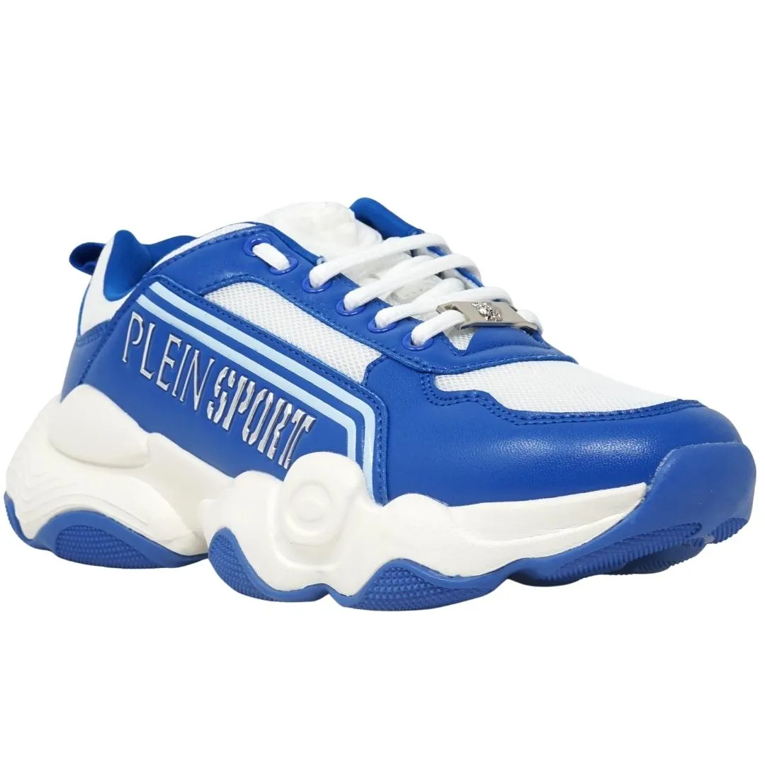 Plein Sport Bold Brand Logo Blue Sneakers