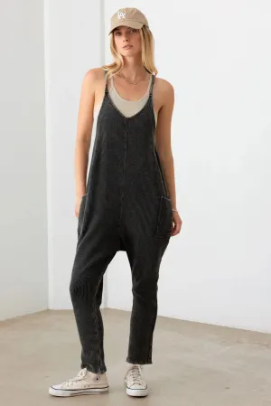 Relaxed Waffle Knit Side Pocket Jumpsuit