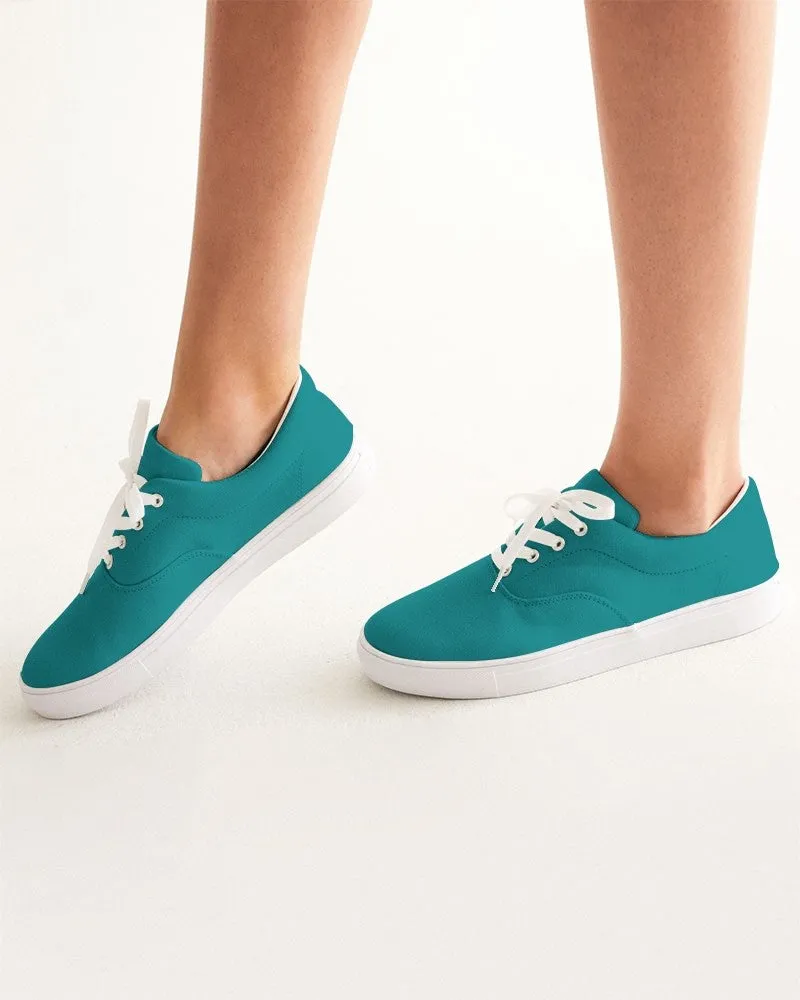 Shaded Blue-Green Canvas Sneakers | Women's | C100M0Y38K30