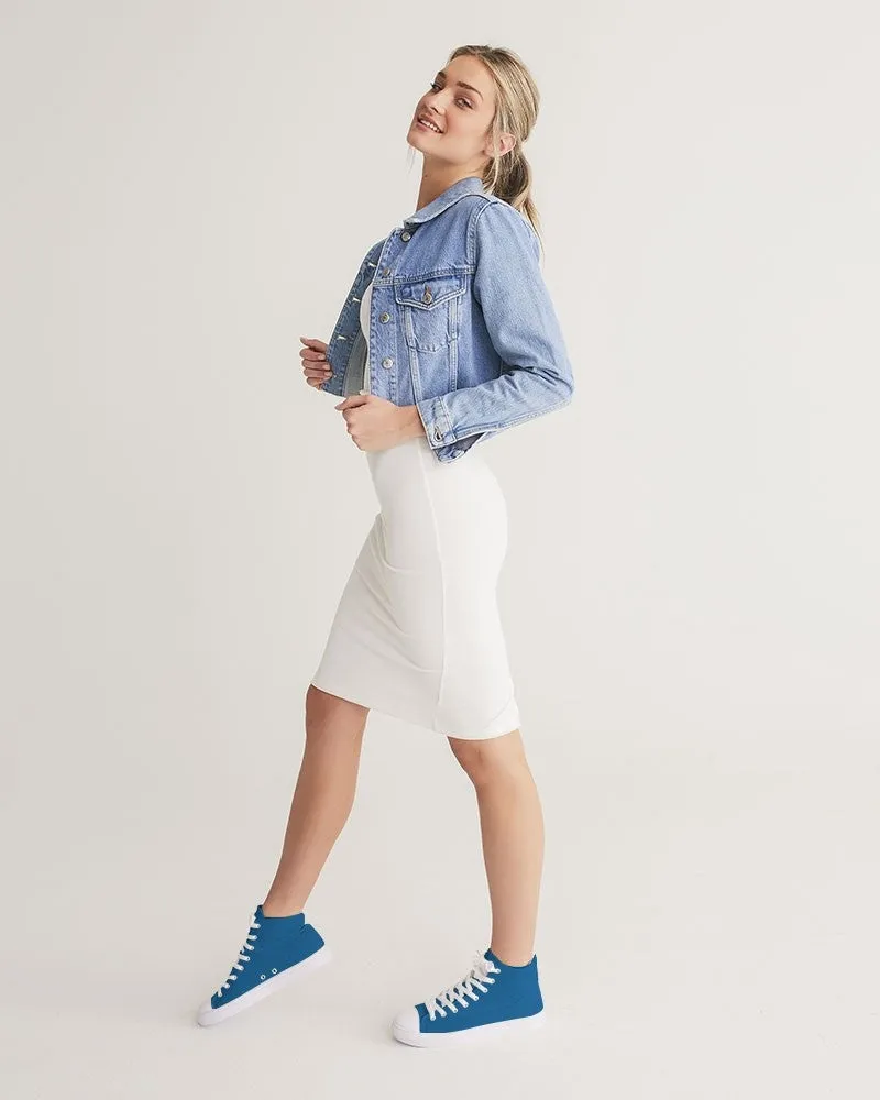 Shaded Blue High-Top Canvas Sneakers | Women's | C100M50Y0K30