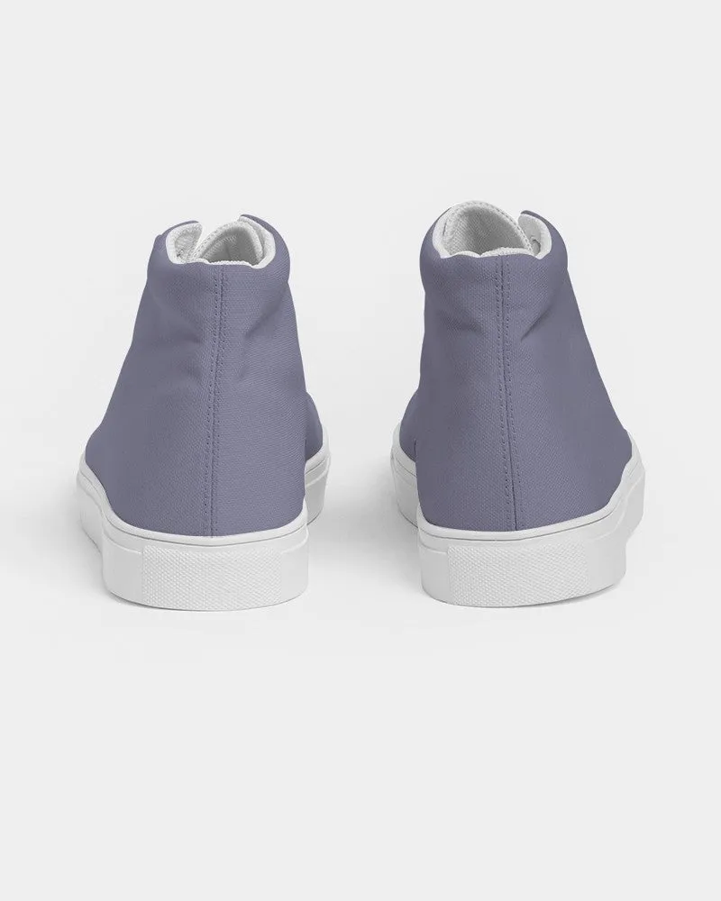 Shaded Pale Pastel Blue Gray High-Top Canvas Sneakers | Men's | C30M30Y0K30