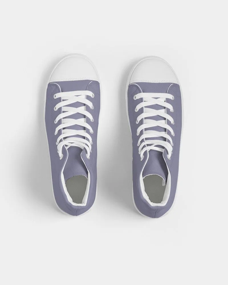 Shaded Pale Pastel Blue Gray High-Top Canvas Sneakers | Men's | C30M30Y0K30