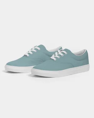 Shaded Pale Pastel Cyan Gray Canvas Sneakers | Women's | C30M0Y8K30