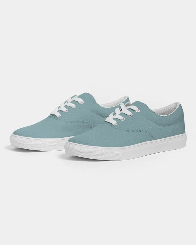 Shaded Pale Pastel Cyan Gray Canvas Sneakers | Women's | C30M0Y8K30