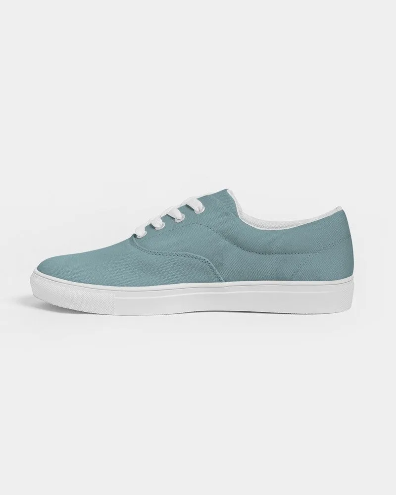 Shaded Pale Pastel Cyan Gray Canvas Sneakers | Women's | C30M0Y8K30