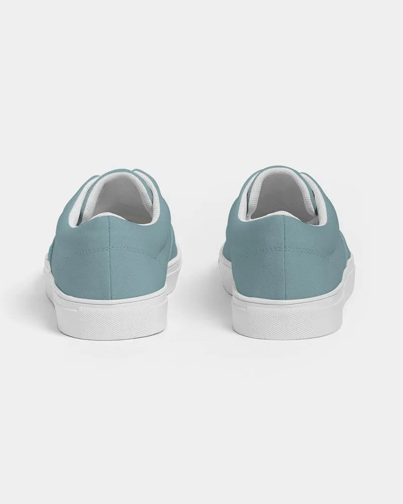 Shaded Pale Pastel Cyan Gray Canvas Sneakers | Women's | C30M0Y8K30