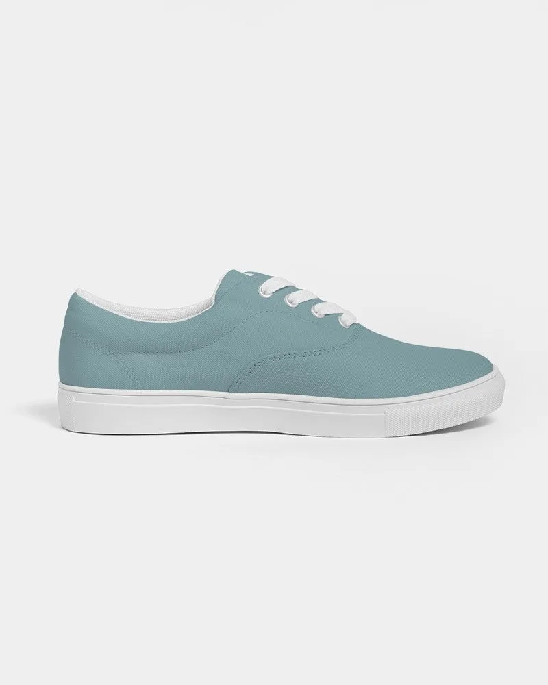 Shaded Pale Pastel Cyan Gray Canvas Sneakers | Women's | C30M0Y8K30