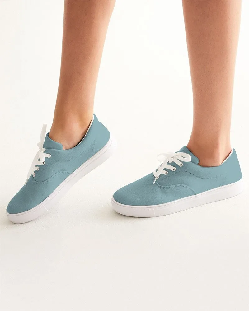 Shaded Pale Pastel Cyan Gray Canvas Sneakers | Women's | C30M0Y8K30