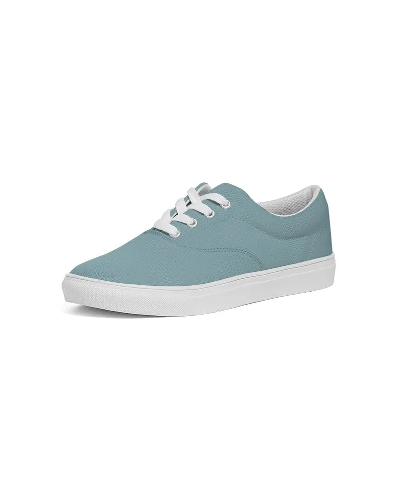 Shaded Pale Pastel Cyan Gray Canvas Sneakers | Women's | C30M0Y8K30