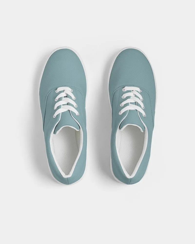 Shaded Pale Pastel Cyan Gray Canvas Sneakers | Women's | C30M0Y8K30