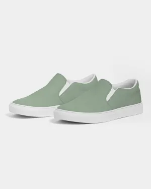 Shaded Pale Pastel Green Gray Slip-On Canvas Sneakers | Men's | C22M0Y30K30