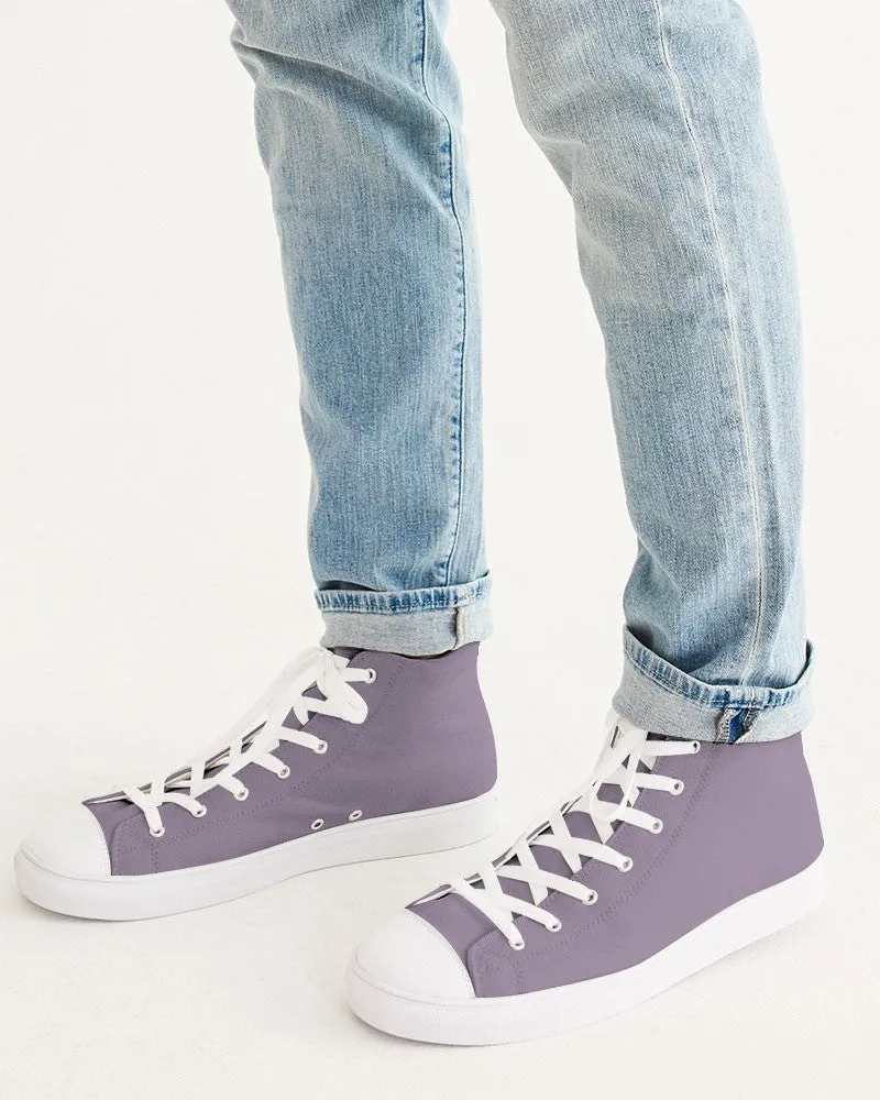 Shaded Pale Pastel Purple Gray High-Top Canvas Sneakers | Men's | C15M30Y0K30