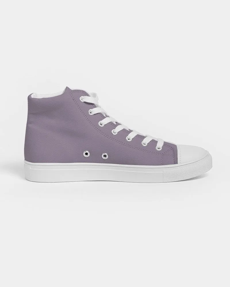 Shaded Pale Pastel Purple Gray High-Top Canvas Sneakers | Men's | C15M30Y0K30