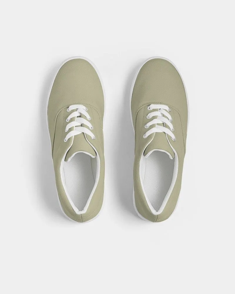Shaded Pale Pastel Yellow Gray Canvas Sneakers | Men's | C0M0Y30K30