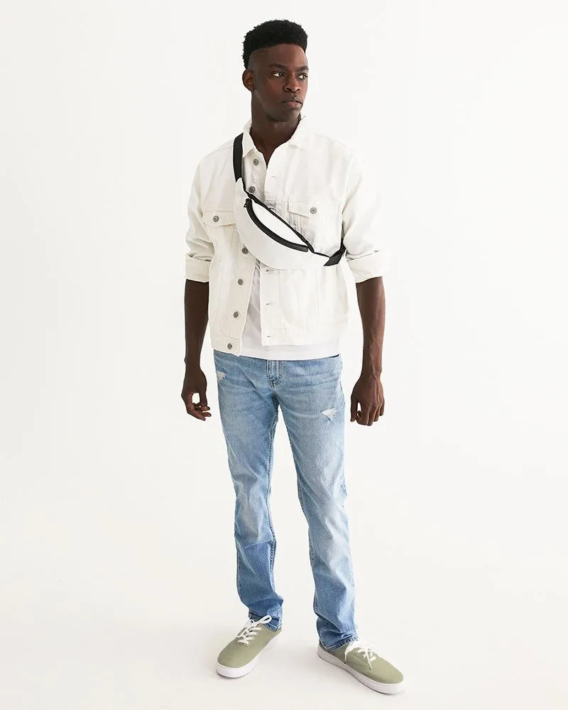 Shaded Pale Pastel Yellow Gray Canvas Sneakers | Men's | C0M0Y30K30