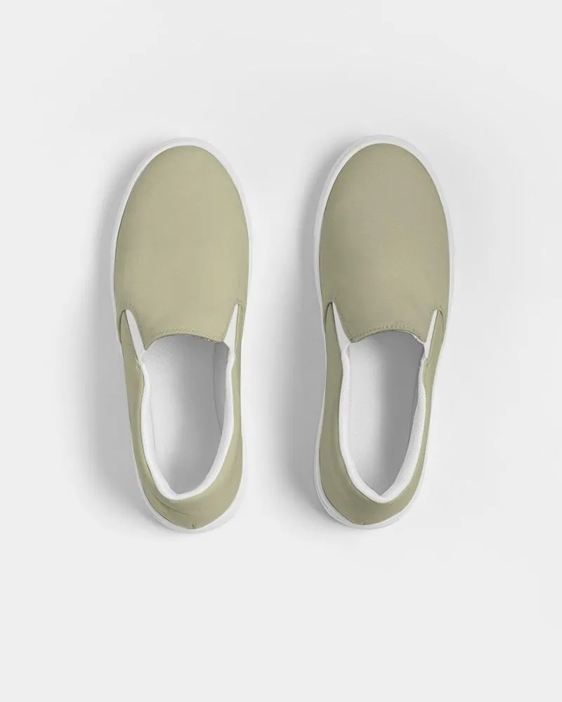 Shaded Pale Pastel Yellow Gray Slip-On Canvas Sneakers | Men's | C0M0Y30K30