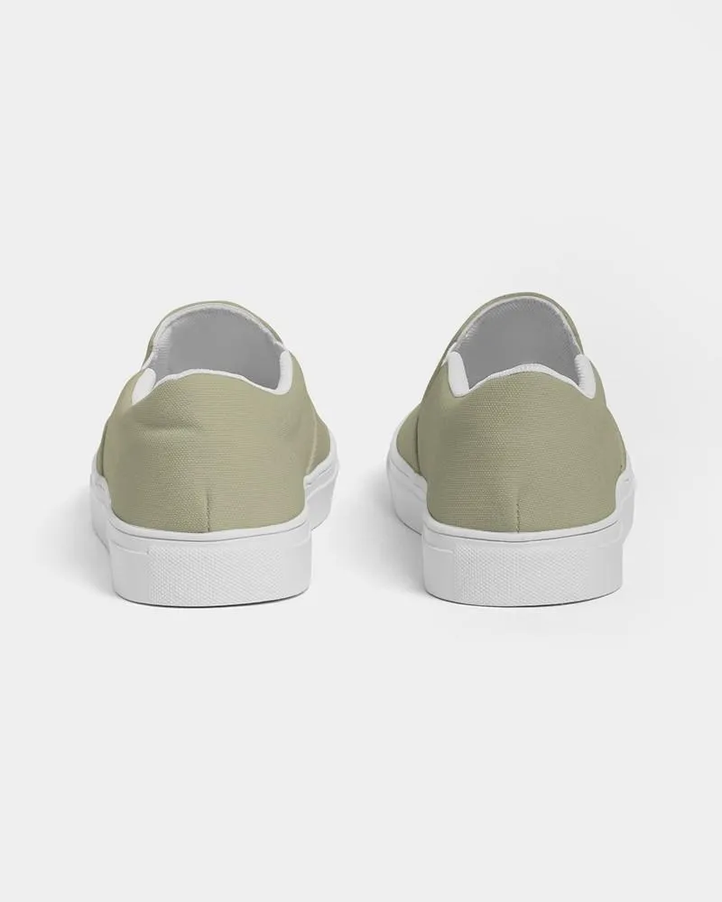 Shaded Pale Pastel Yellow Gray Slip-On Canvas Sneakers | Men's | C0M0Y30K30