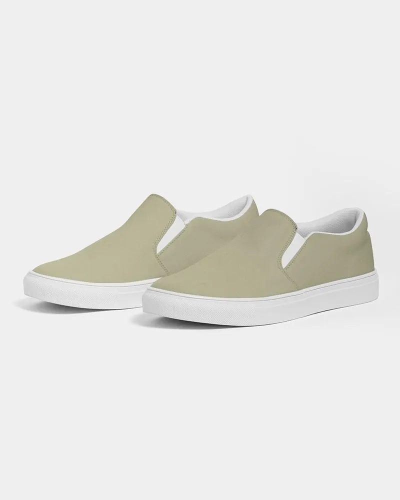 Shaded Pale Pastel Yellow Gray Slip-On Canvas Sneakers | Men's | C0M0Y30K30