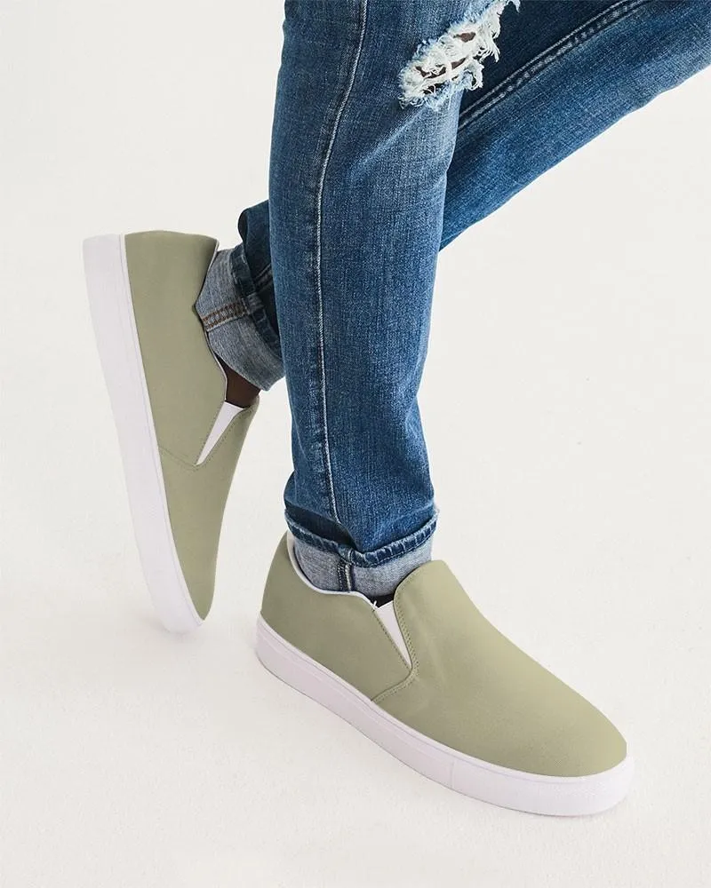 Shaded Pale Pastel Yellow Gray Slip-On Canvas Sneakers | Men's | C0M0Y30K30
