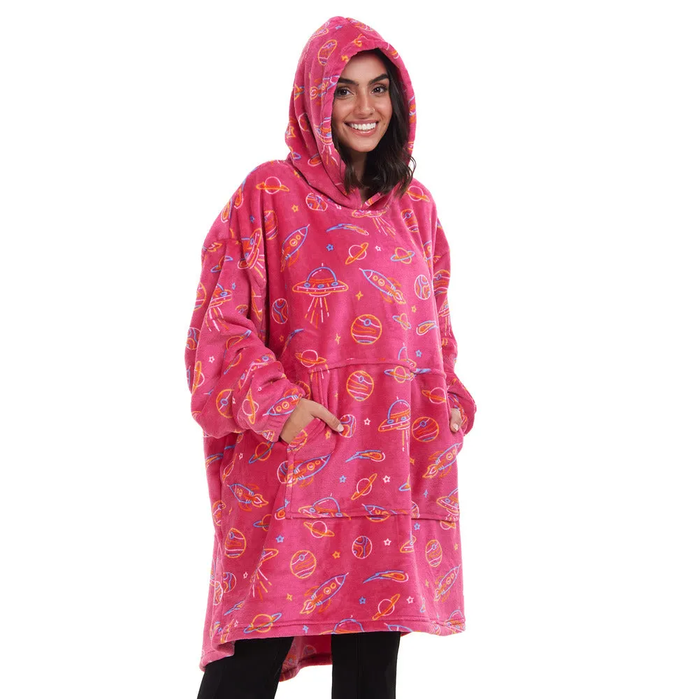 Snuggs Blanket Hoodie Fuchsia Space