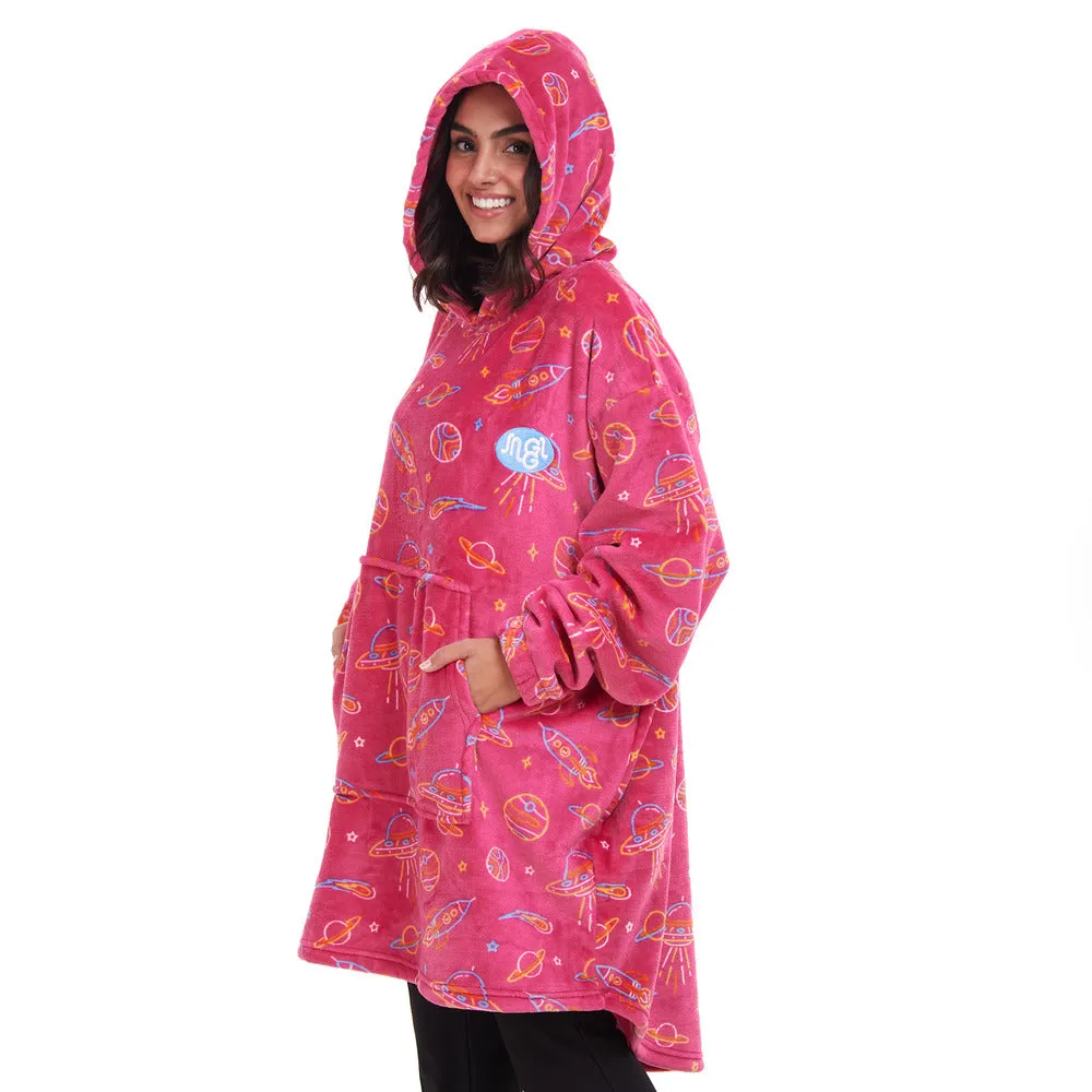 Snuggs Blanket Hoodie Fuchsia Space
