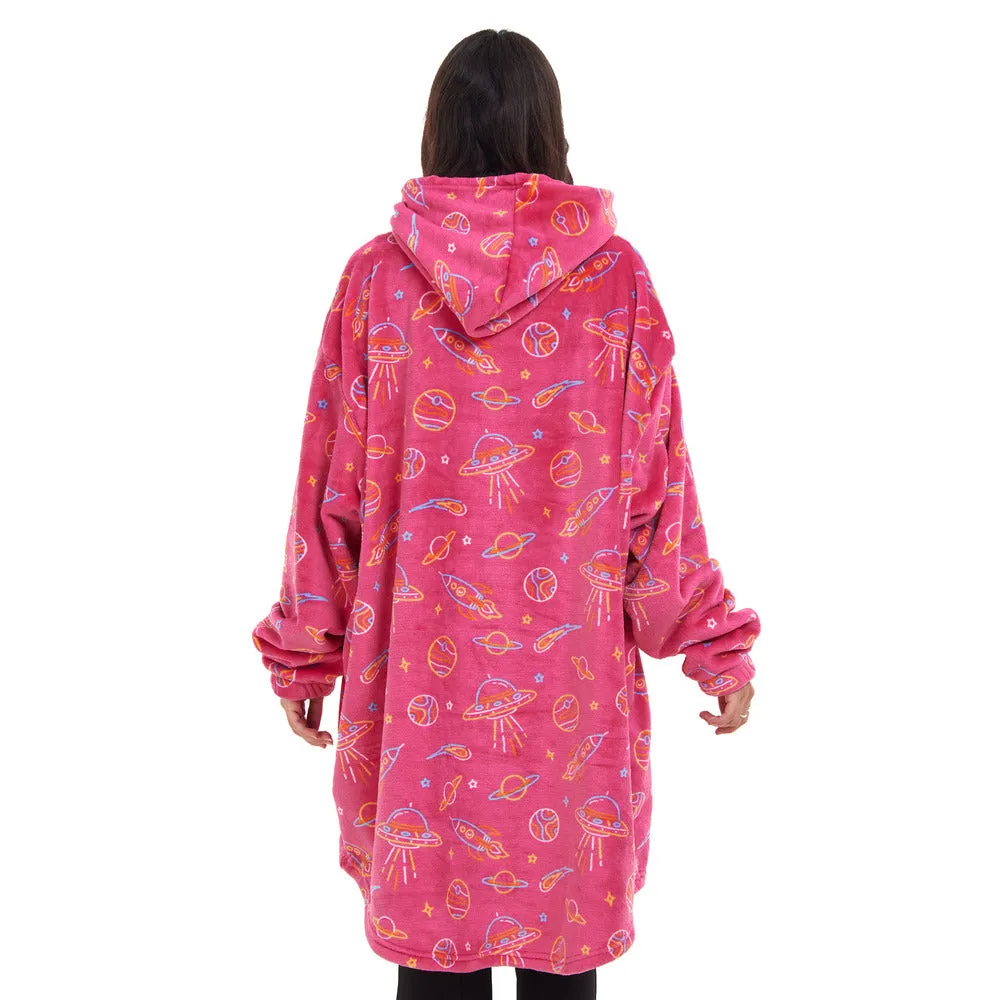 Snuggs Blanket Hoodie Fuchsia Space