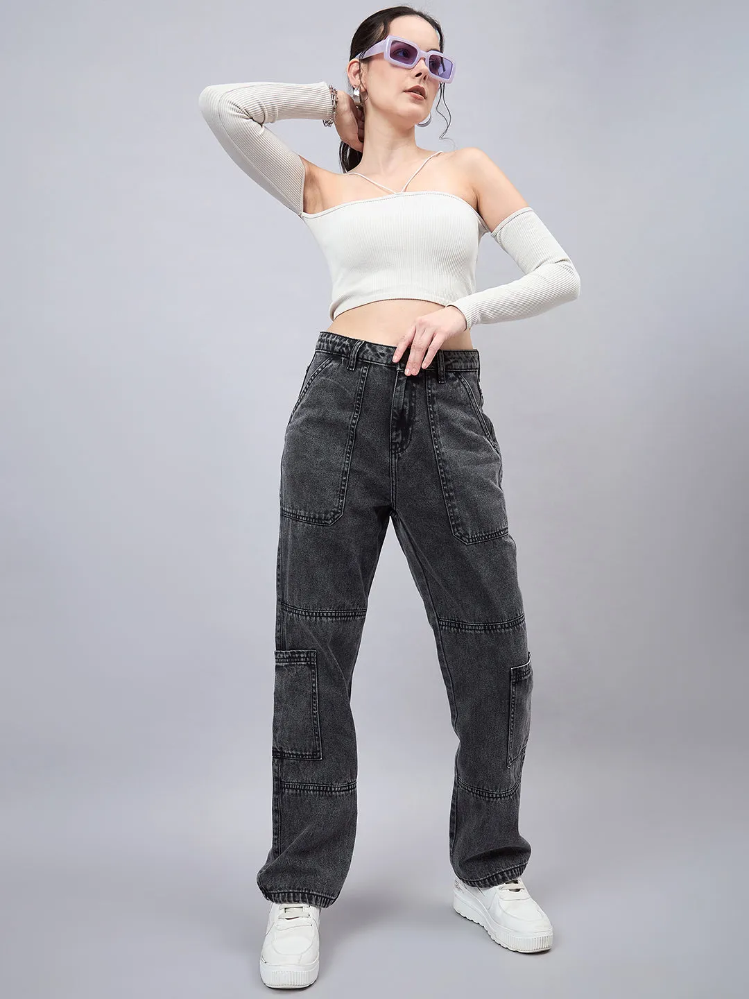 Style Quotient Women Relaxed Fit High Rise Cargos