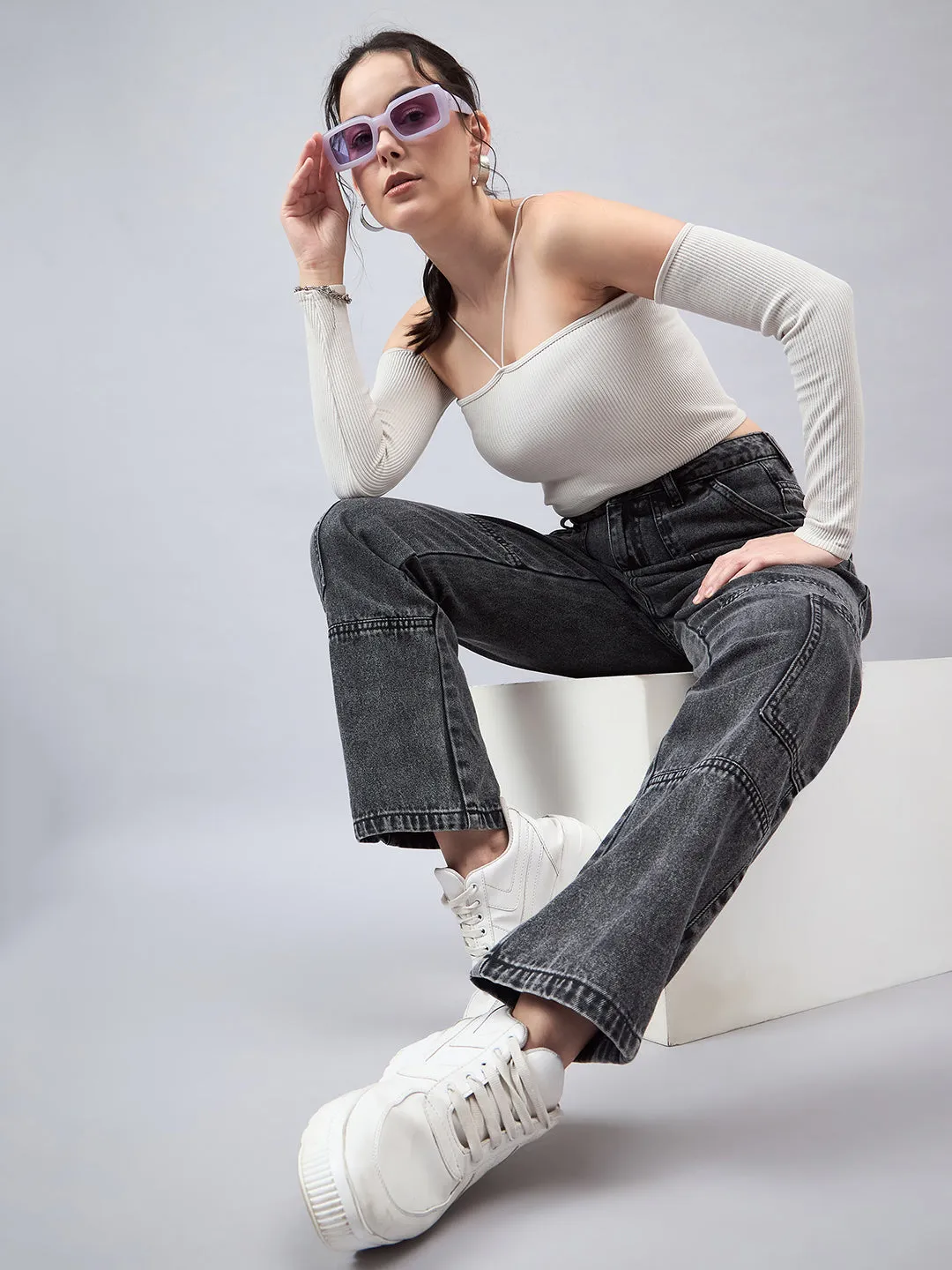 Style Quotient Women Relaxed Fit High Rise Cargos