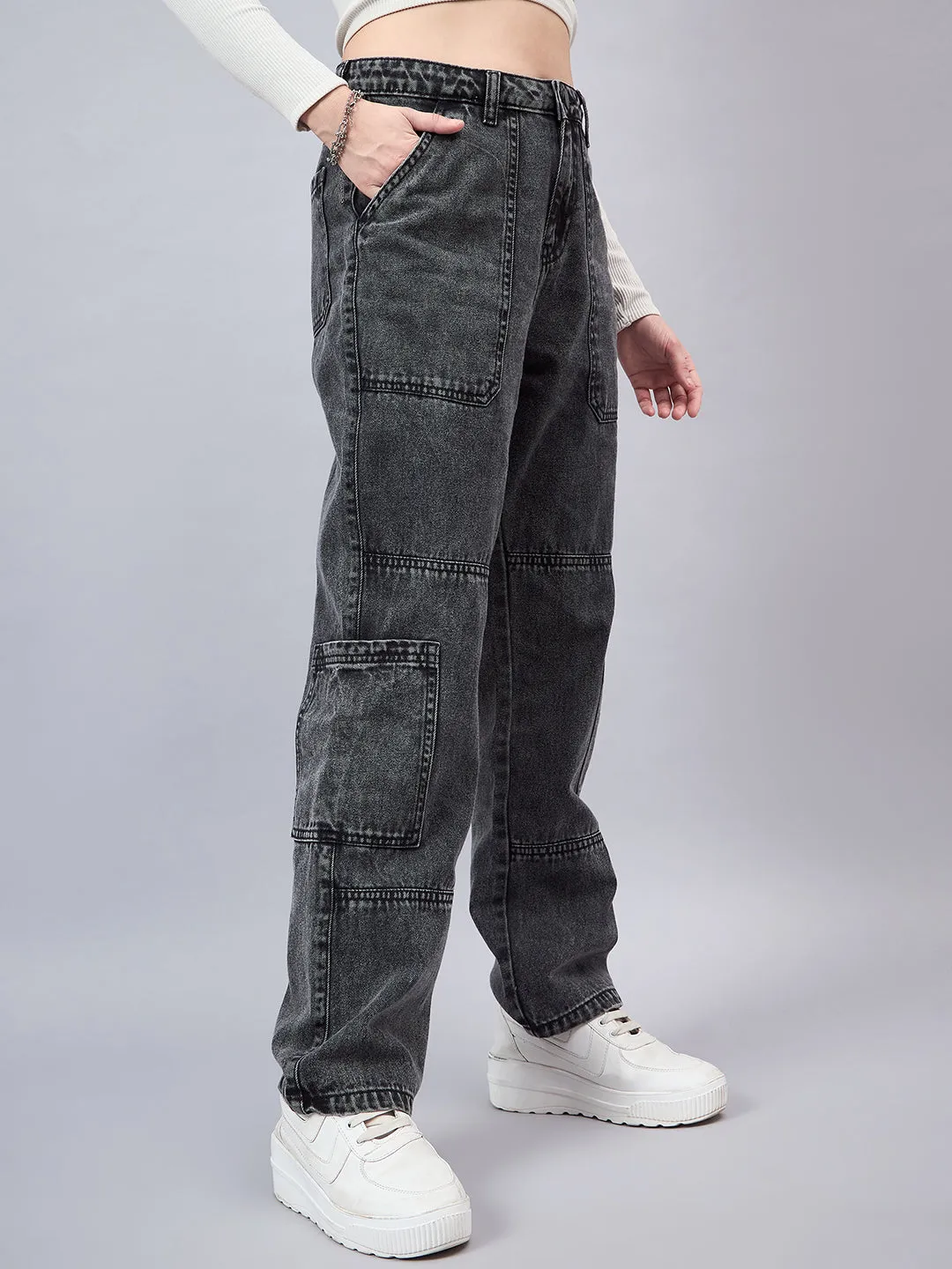 Style Quotient Women Relaxed Fit High Rise Cargos