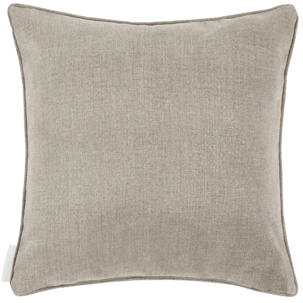 Vali Printed Piped Cushion Stone