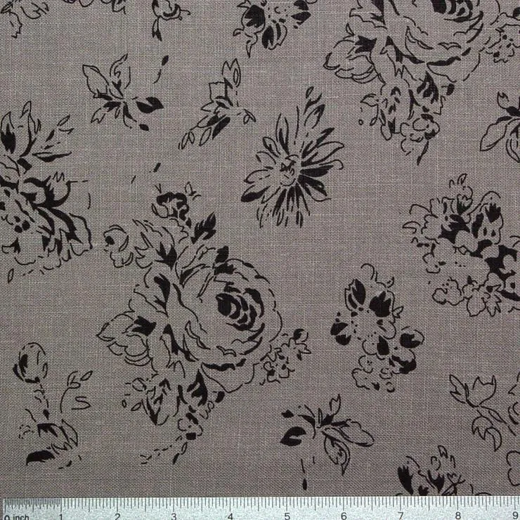 Vintage Floral Print Linen