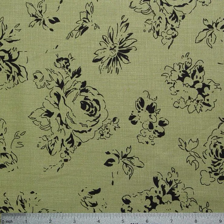 Vintage Floral Print Linen