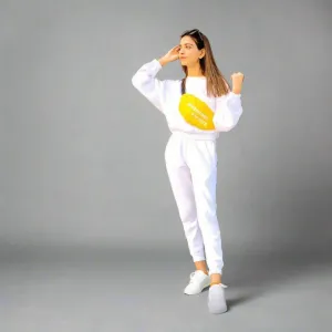 White Fleece Lounge Set